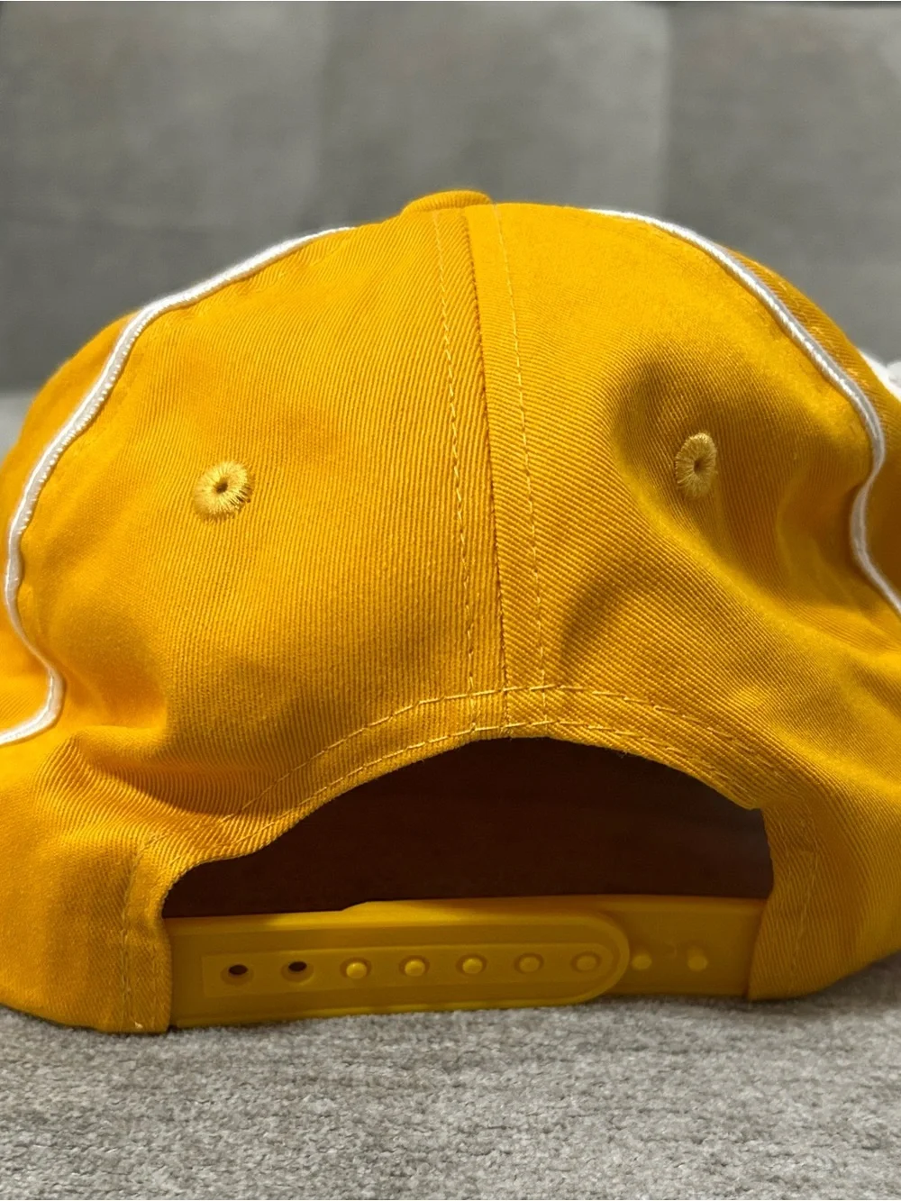 Pacific Headwear Yellow Flatbill Snapback Hat with Embroidered Logo